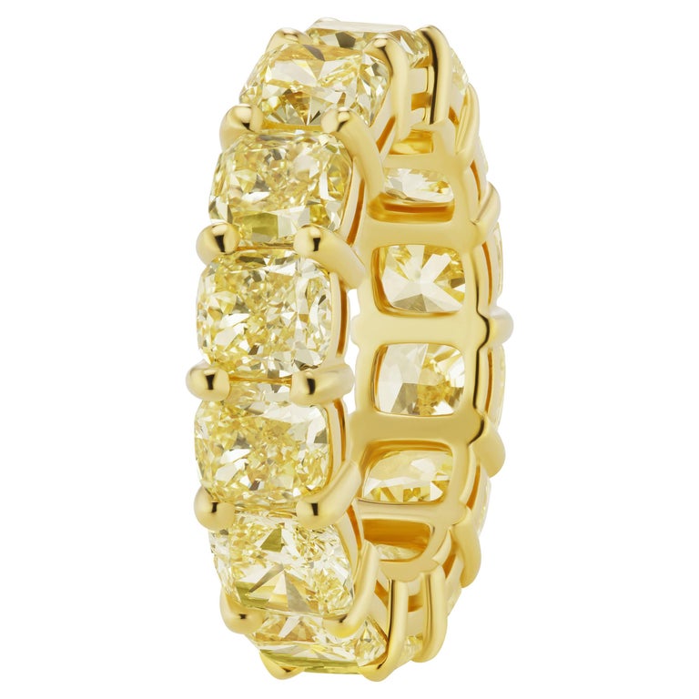 Scarselli 13 Carat Fancy Intense Yellow Diamond 18 Karat Eternity Band