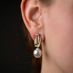 Joan Hornig Marquee Earrings with Detachable South Sea Pearl Drops