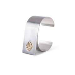 Joan Hornig Gold and Sterling Silver French Cuff Bracelet