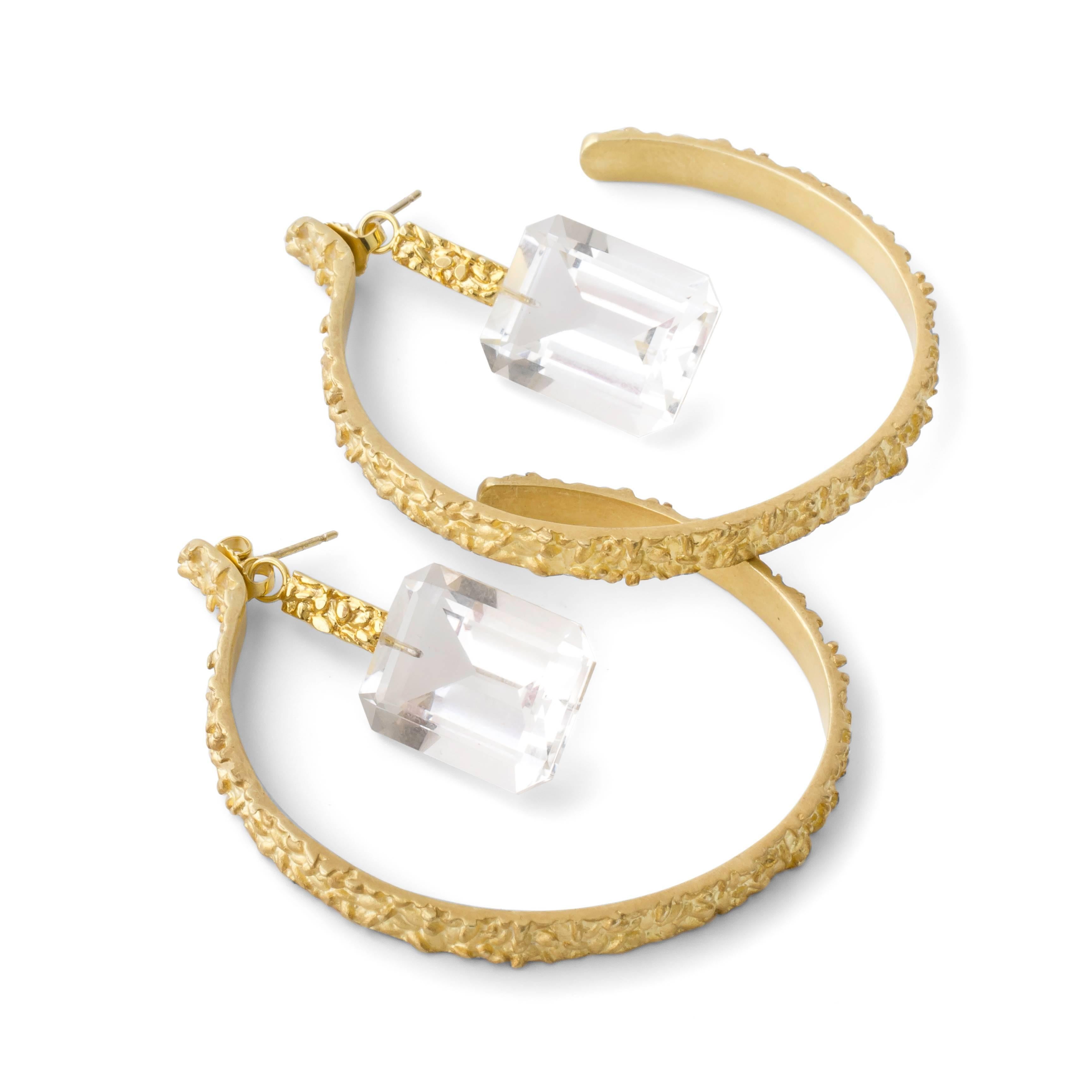 Contemporary Joan Hornig Gold Tahini Dip Earrings For Sale