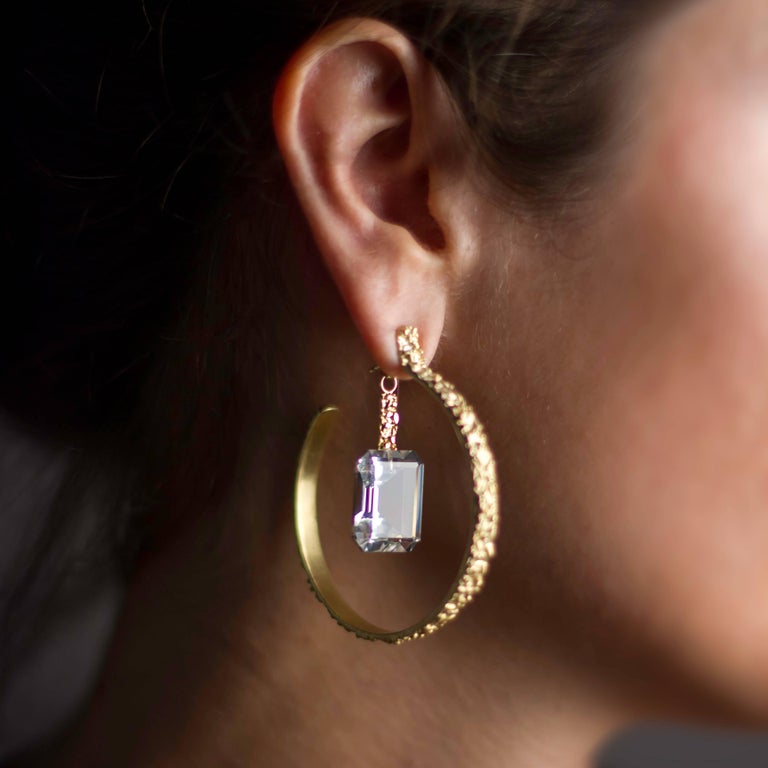 Joan Hornig Gold Tahini Dip Earrings For Sale at 1stDibs