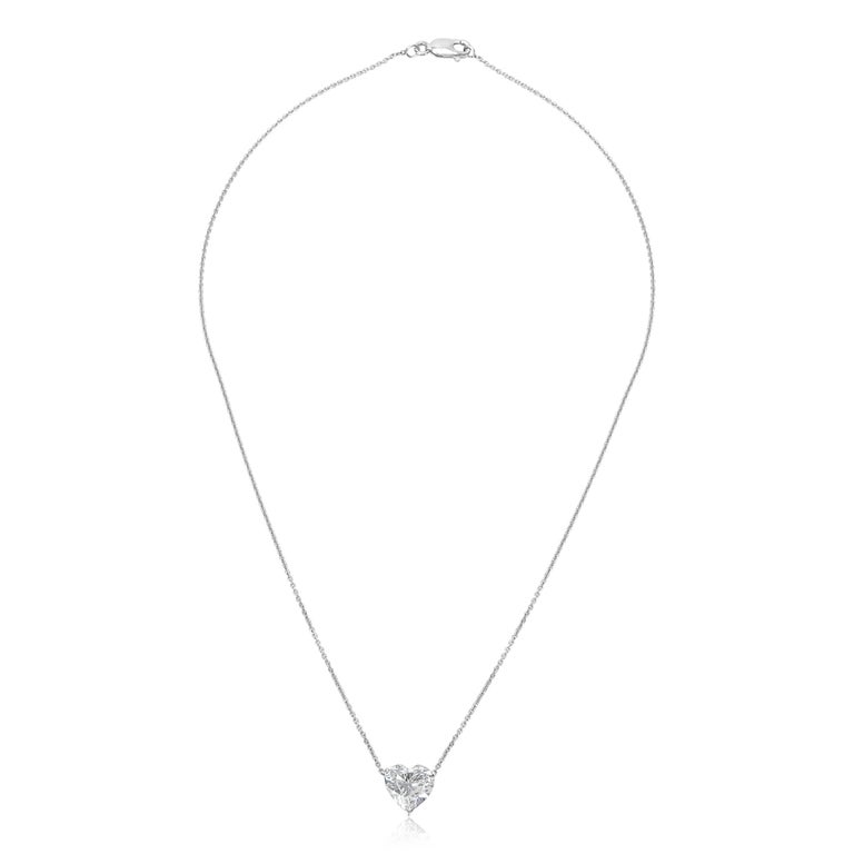 Graff GIA Certified Diamond Heart Necklace in Platinum H VS1 3.05 Carat ...