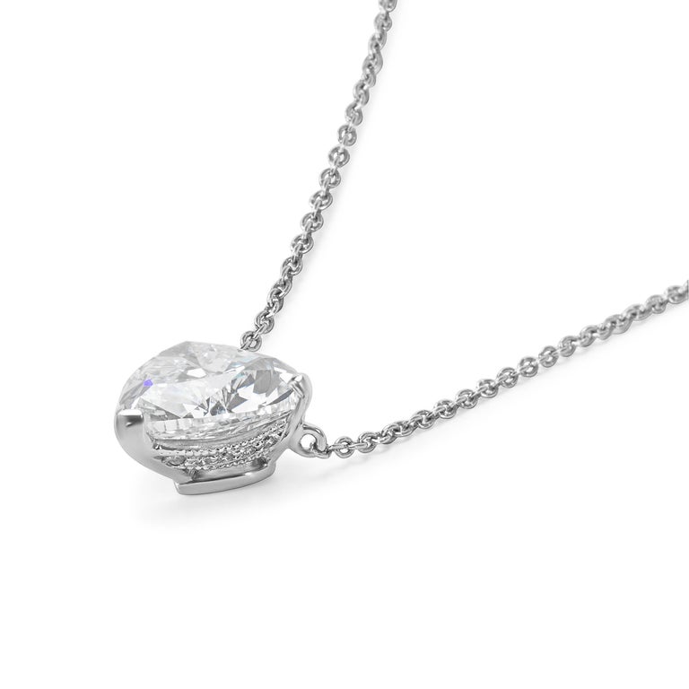 Graff GIA Certified Diamond Heart Necklace in Platinum H VS1 3.05 Carat