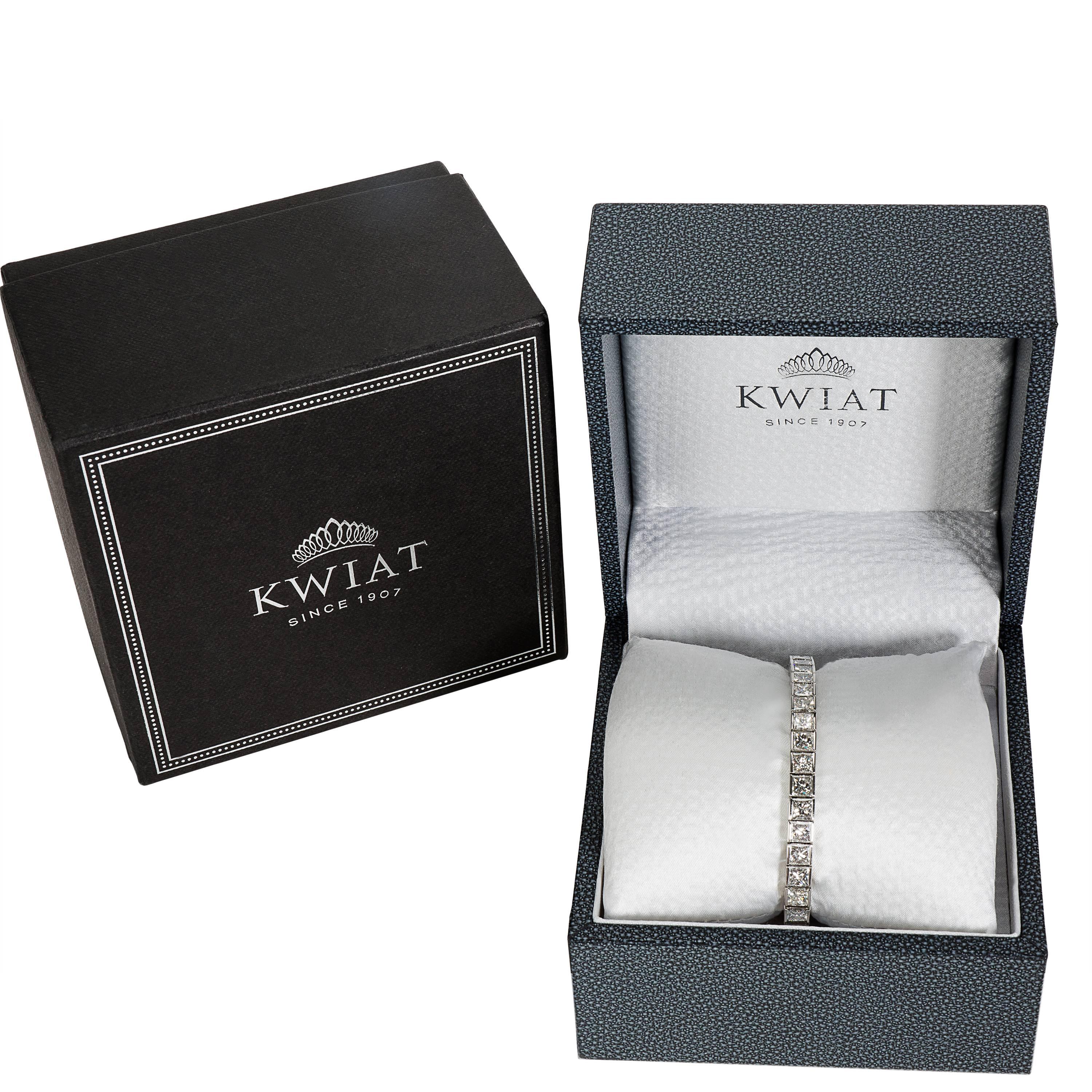 Contemporary Kwiat Princess Cut Diamond Tennis Bracelet in Platinum (24.89 CTW)