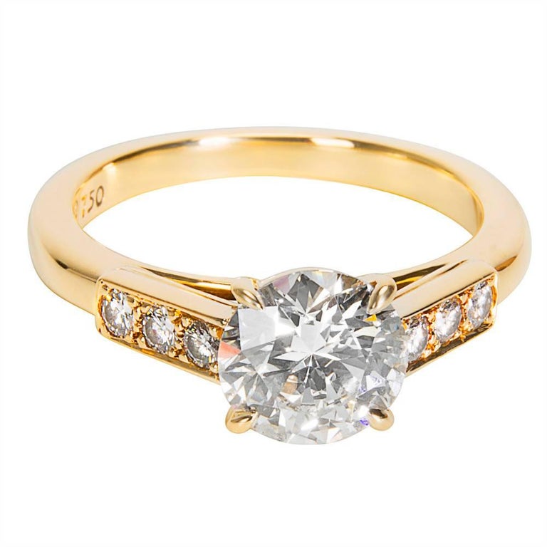 Cartier GIA Certified Diamond Engagement Ring in Yellow Gold (1.69 CTW