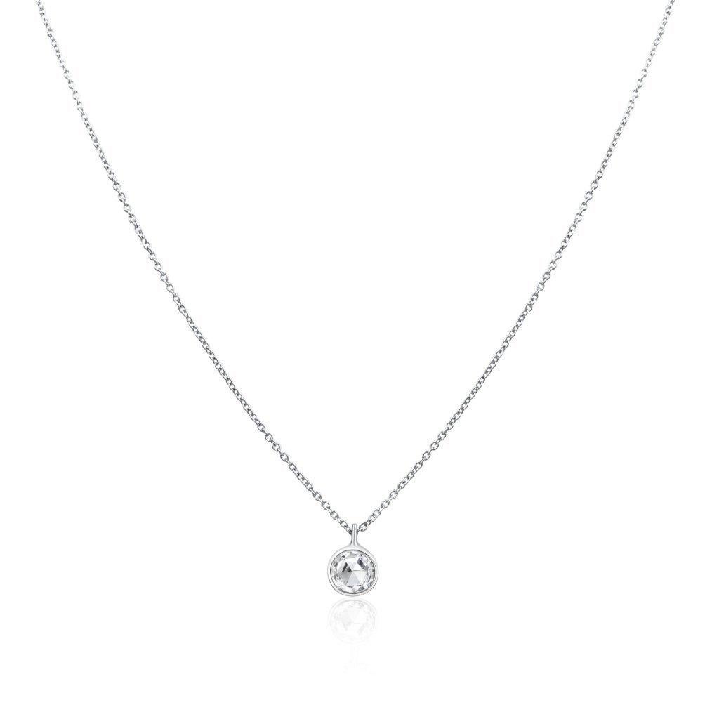 Rock & Divine Dawn Collection Daylight Diamond Necklace 18K White Gold 0.50 CTW In New Condition In New York, NY