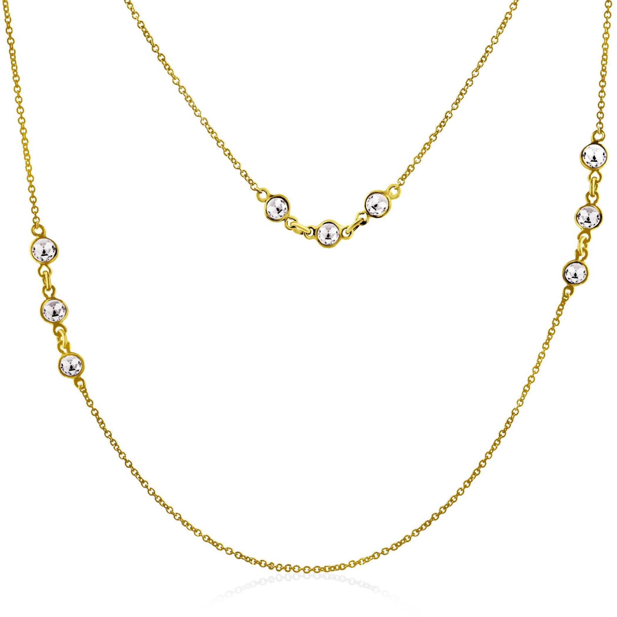 Rock & Divine Dawn Collection Spring River 36 Necklace 18 Kt Yellow Gold 1.1 Ctw In New Condition In New York, NY