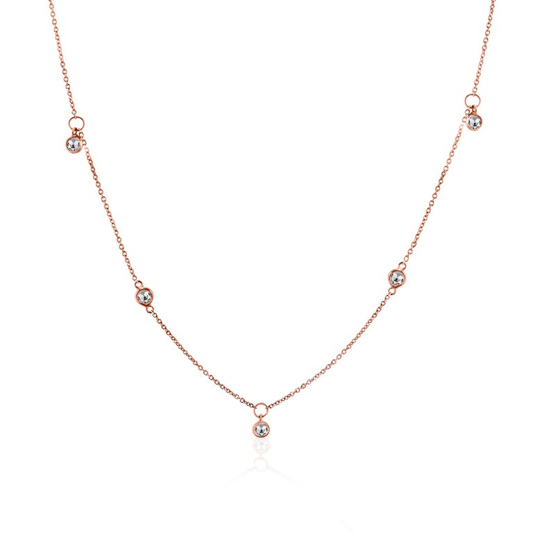 Rock and Divine Sunshine Necklace Diamond Necklace in 18K Rose Gold F ...
