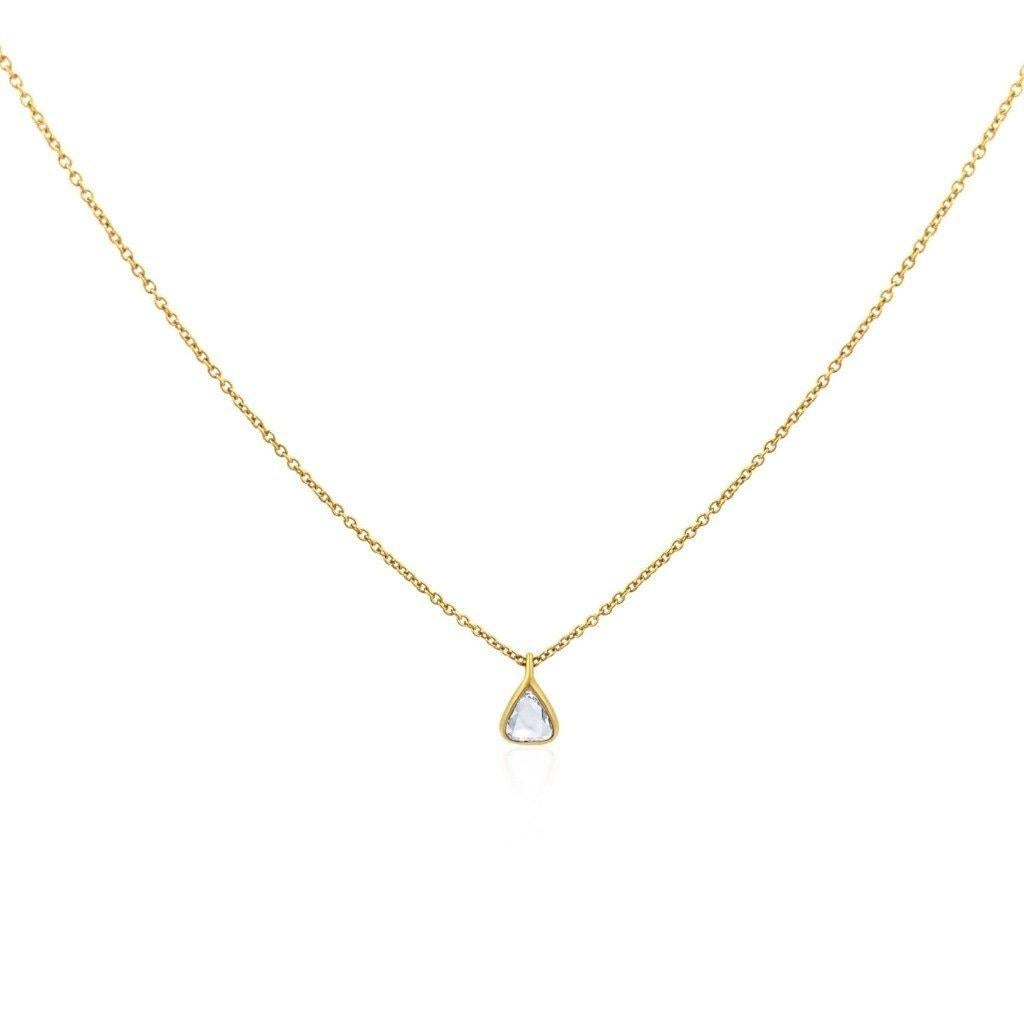 Rock & Divine Dawn Collection Sun Drop Dimond Necklace 18K Yellow Gold 0.25 CTW In New Condition In New York, NY
