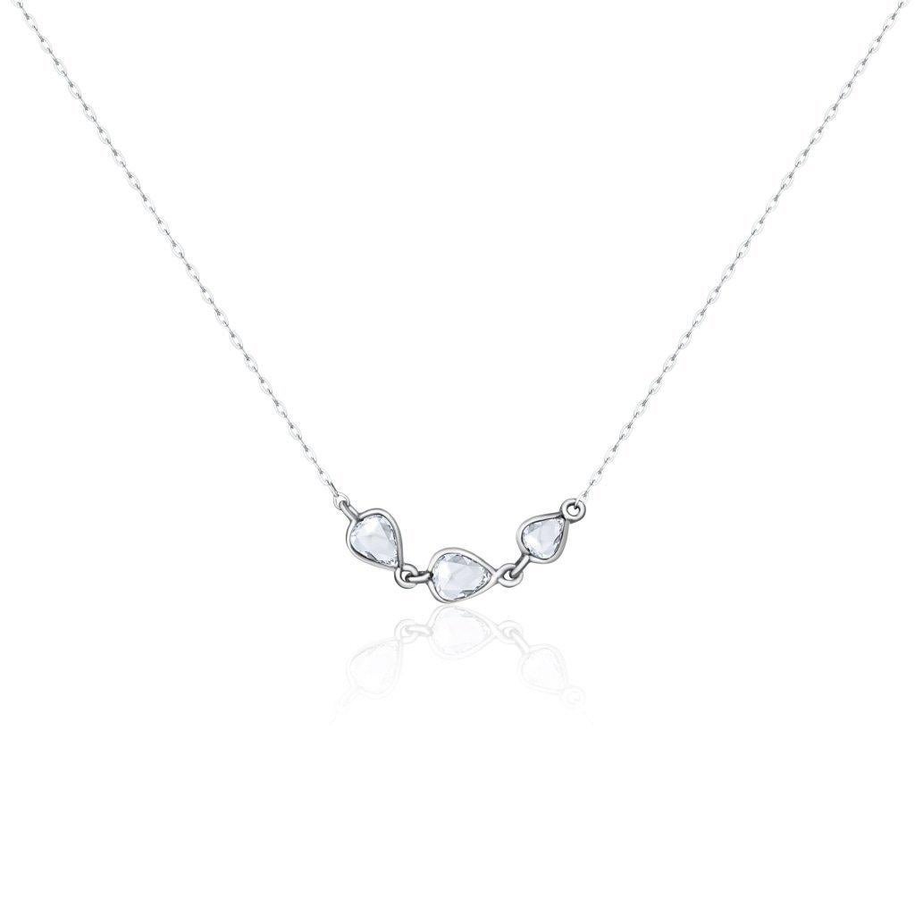 Rock & Divine Dawn Collection River of Pears Diamond Necklace 18k Gold 0.19CTW In New Condition In New York, NY