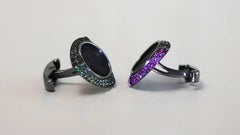 Antique Coins Diamonds Rubies Tsavorites Afghanistan Silver Cufflinks