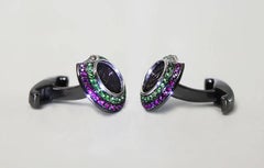 Antique Coins Diamonds Rubies Tsavorites Maldives Cufflinks