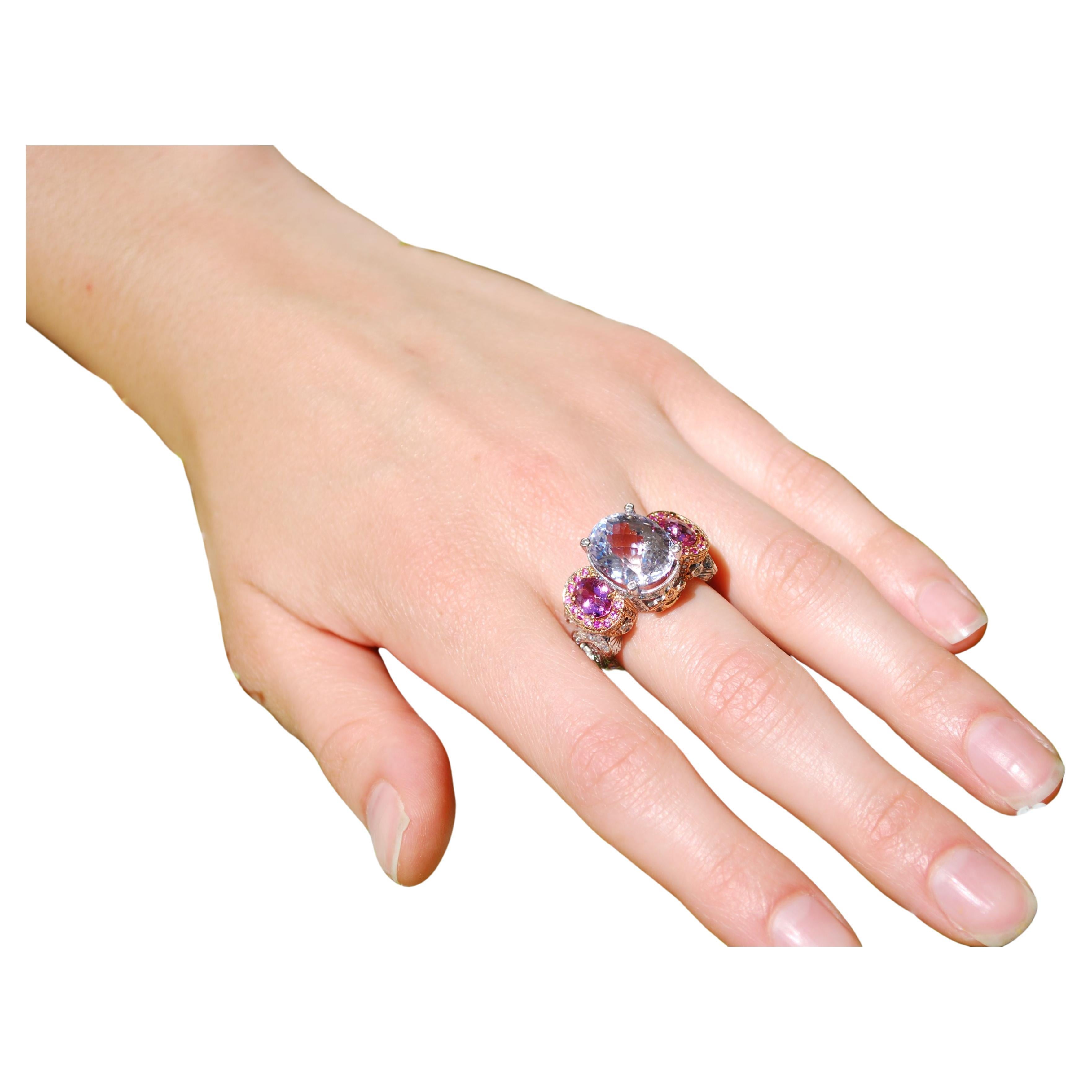 Oval Cut Kunzite Dream with Diamonds