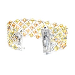Multi-Color Natural Diamond Link Bracelet