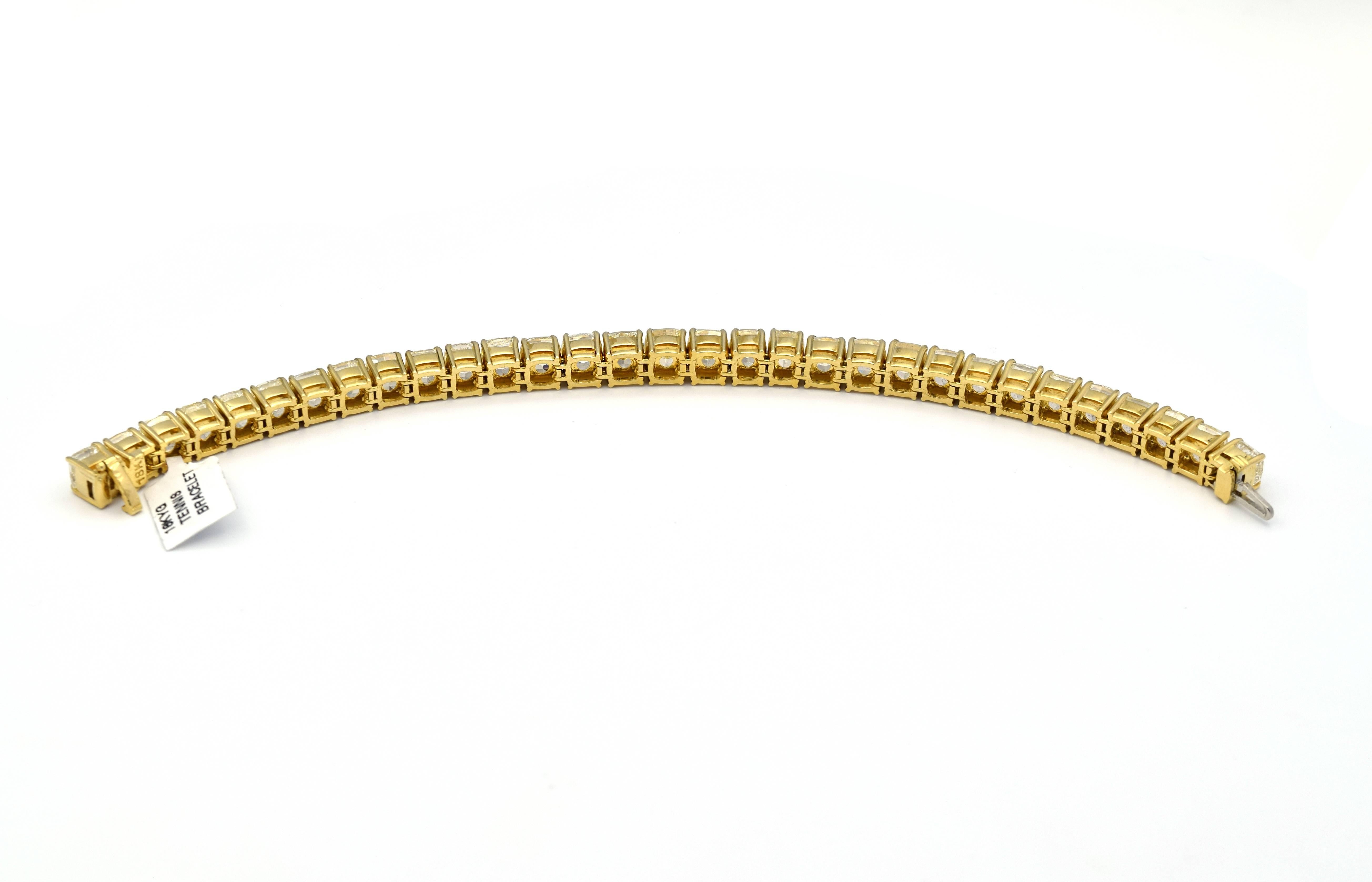 47.13 Carat Yellow Diamond Tennis Bracelet in 18K  For Sale 1