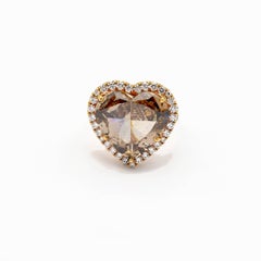 8.04 Carat Fancy Deep Orange Brown Heart Shaped Diamond Ring GIA