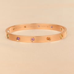 Cartier Love Bracelet Multi Gem Rainbow Rose Gold