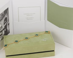 Van Cleef & Arpels Vintage Alhambra Malachit-Armband mit 5 Motiven