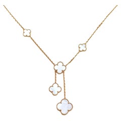 Van Cleef & Arpels Mother of Pearl Magic Alhambra Yellow Gold Necklace