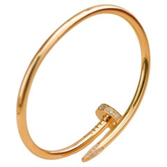 Cartier Juste Un Clou Diamond Bracelet 18K Yellow Gold Size 16