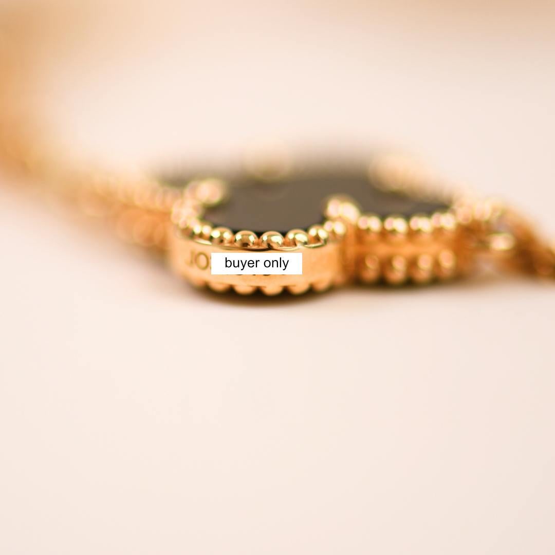 Van Cleef & Arpels Pulsera Vintage Alhambra 5 Motivos Ónix Negro Oro Amarillo 18K en venta 2