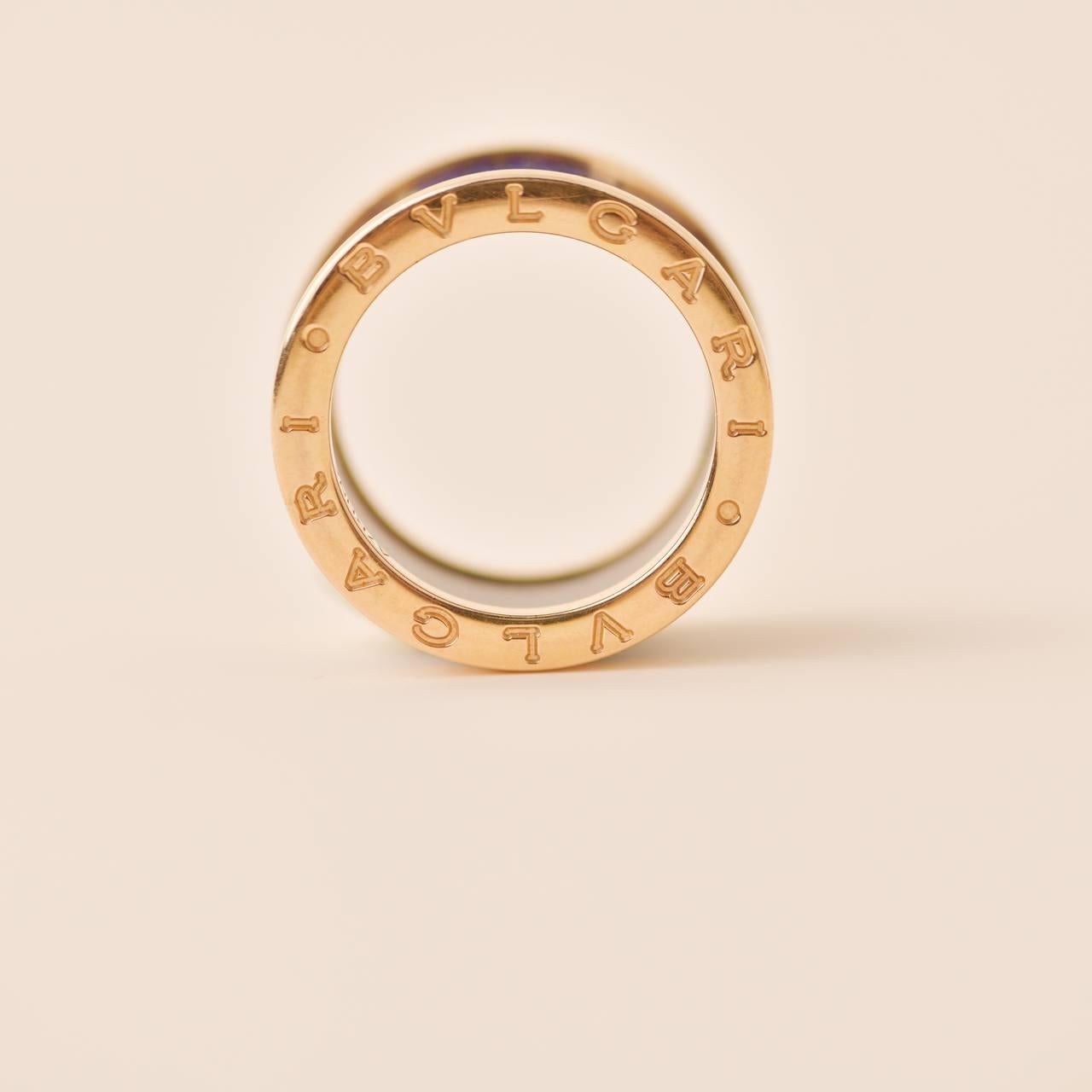Bvlgari B.Zero1 Anello con Lapislazzuli in oro rosa 18 carati Misura 52 in vendita 1