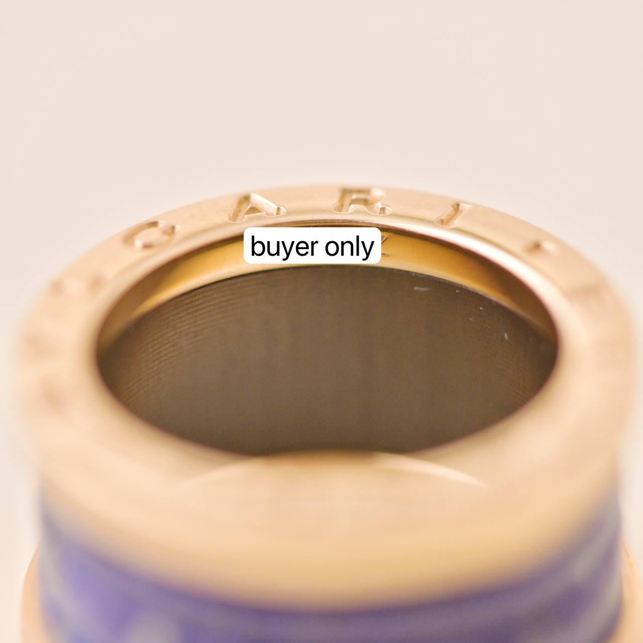 Bvlgari B.Zero1 Anello con Lapislazzuli in oro rosa 18 carati Misura 52 in vendita 2
