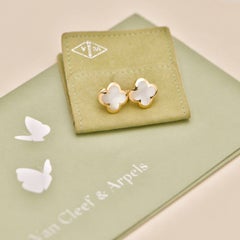Van Cleef & Arpels Pure Alhambra Earrings Mother of Pearl 18K Yellow Gold