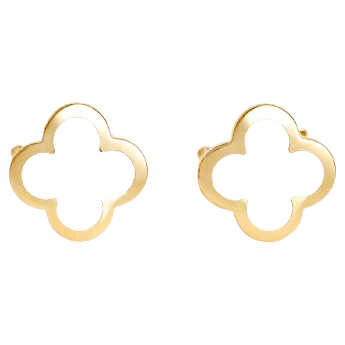 Van Cleef & Arpels Pure Alhambra Earrings Mother of Pearl 18K Yellow Gold