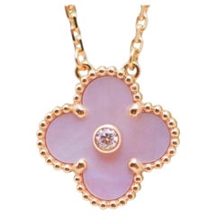 Van Cleef & Arpels Alhambra 2025 Holiday Pendant Pink Mother of Pearl