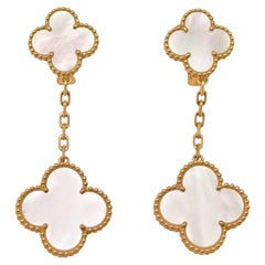 Van Cleef & Arpels Magic Alhambra 2 Motifs Mother of Pearl Earrings