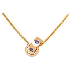 Collar con colgante «Roman Sorbet» de Bvlgari, con zafiro y tsavorita, en oro rosa de 18 quilates