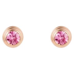 Orecchini a bottone Cartier D'Amour con zaffiri rosa, in oro rosa 18 carati