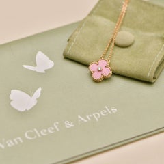 Van Cleef & Arpels Alhambra 2015 Holiday Pendant Diamond Pink Sèvres Porcelain