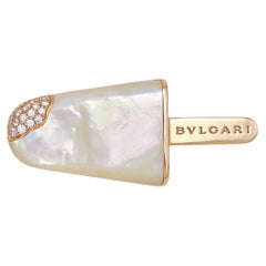 Bvlgari Gelati Brooch Diamond Mother-of-Pearl 18k Rose Gold