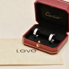 Cartier Love Hoop Diamond Earrings 18K White Gold