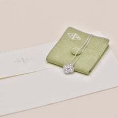 Van Cleef & Arpels Vintage Alhambra Pavé Diamond Pendant 18K White Gold