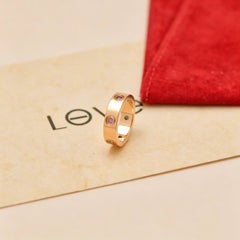 Anello Cartier Love Rainbow Multi Gem in oro rosa 18 carati, misura 53