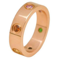 Anello Cartier Love Rainbow Multi Gem in oro rosa 18 carati, misura 53