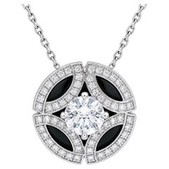 Cartier Galanterie Diamant-Halskette aus schwarzem Lack, 18 Karat Weißgold