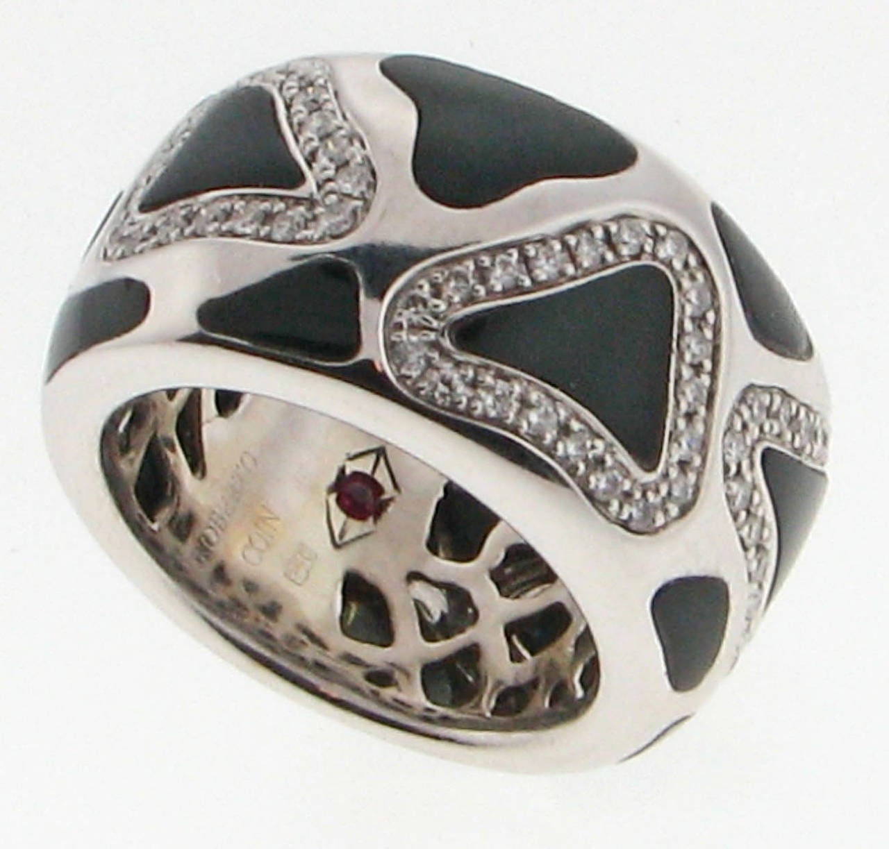 Roberto Coin Black Enamel Diamond Ring