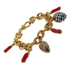 Shell Coral Gold  charm bracelat