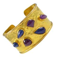 1980s signed kesar sapphire and ruby cuff