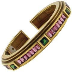 Kieselstein pink and green tourmaline bracelet