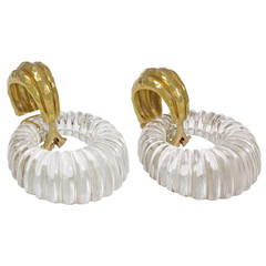 Frosted Crystal Gold Earrings