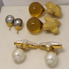 Christopher Walling Amber Gold Drop Earrings