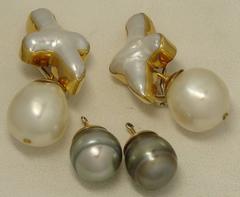 Christopher walling south sea pearl gold Dangle earrings