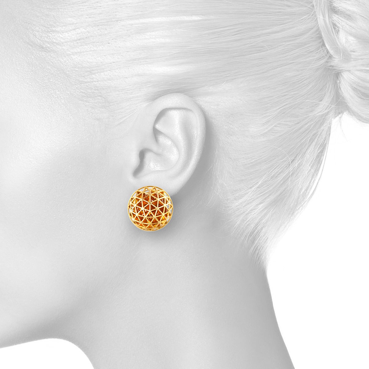 Contemporary Gold Citrine Clip-On Earrings For Sale