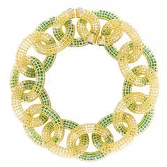 Roule & Co Gold Shaker Chainlink Bracelet with Emeralds