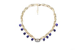 CLARISSA BRONFMAN Ename Evil Eye Gold Chain Charm Necklace